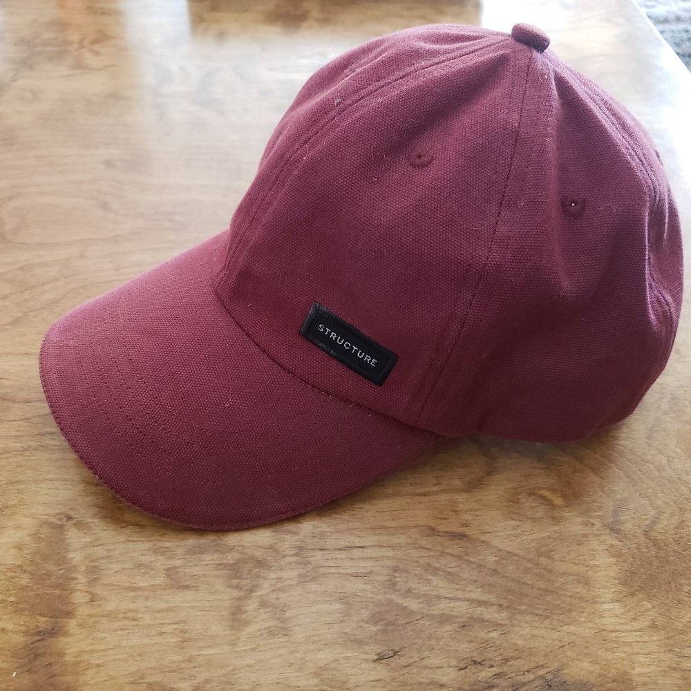 STRUCTURE Burgundy  curved brim Sporty Hat (vintage, original Structure)